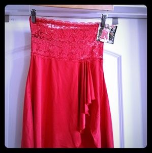 Strapless babydoll chemise Candy Apple Red